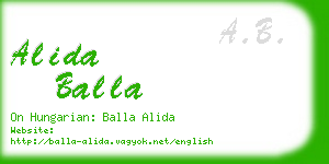 alida balla business card